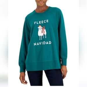 NWT Style & Co Plus 'Fleece Navidad' Holiday Lounge Sweatshirt 2X